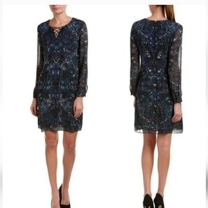CABI Noel Floral Lace Up Dress in Small
